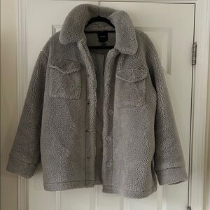 Forever 21 Light Gray Sherpa Jacket